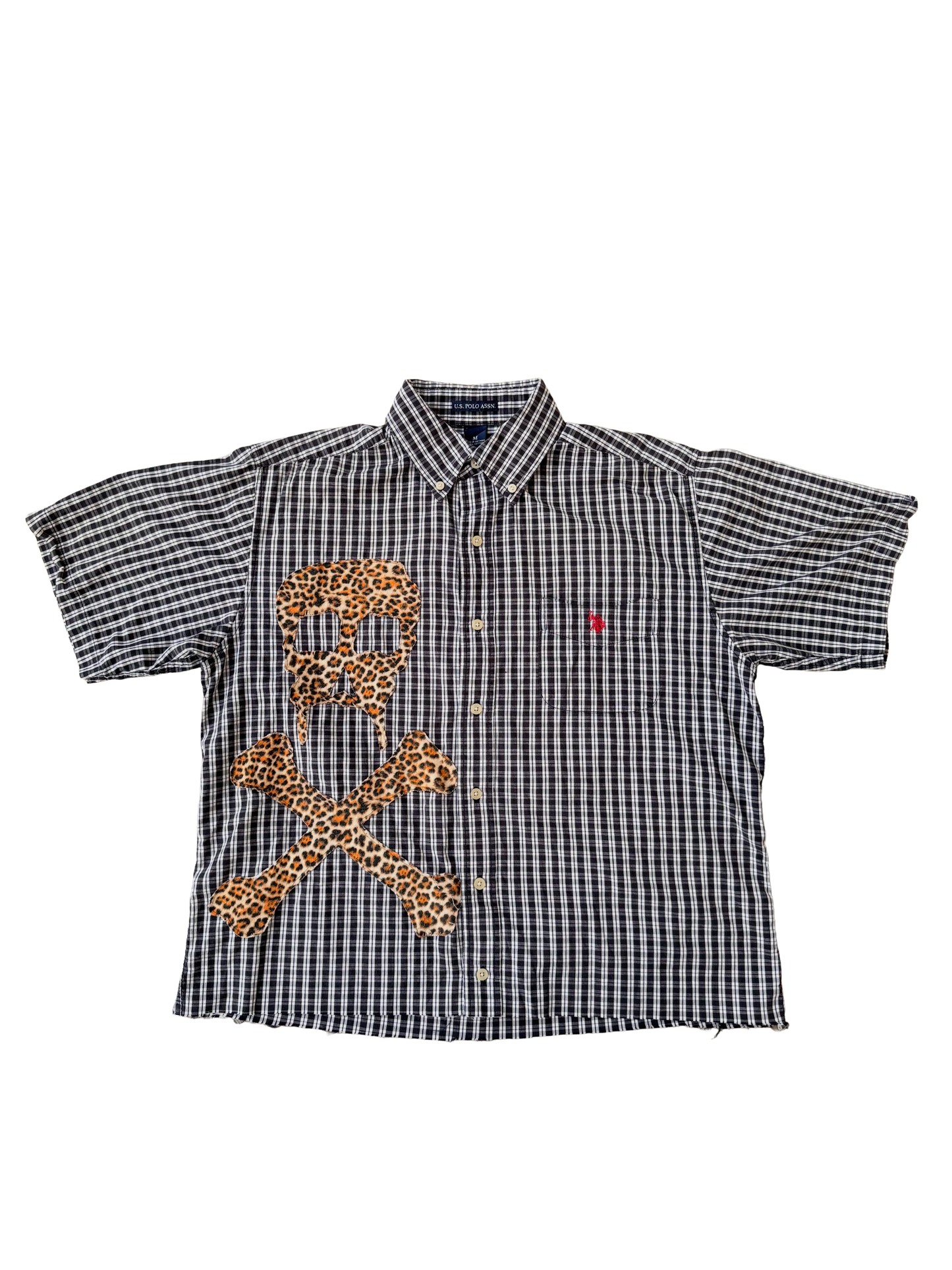Jons Logo cheetah print applique / second-hand sourced Ralph Lauren button up